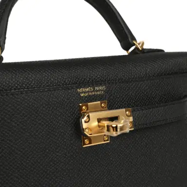 HERMÈS Hermes Kelly Sellier 20 Black Epsom Gold Hardware | Thumbnail 7