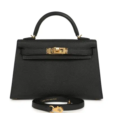 HERMÈS Hermes Kelly Sellier 20 Black Epsom Gold Hardware | Thumbnail 1