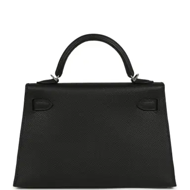 HERMÈS Hermes Kelly Sellier 20 Black Epsom Palladium Hardware | Thumbnail 4