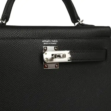 HERMÈS Hermes Kelly Sellier 20 Black Epsom Palladium Hardware | Thumbnail 7