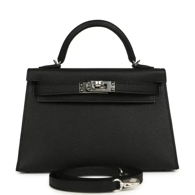 HERMÈS Hermes Kelly Sellier 20 Black Epsom Palladium Hardware