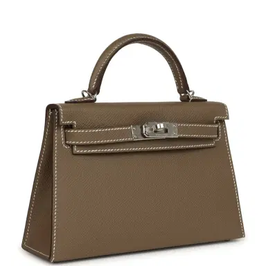 HERMÈS Hermes Kelly Sellier 20 Etoupe Epsom Palladium Hardware | Thumbnail 2