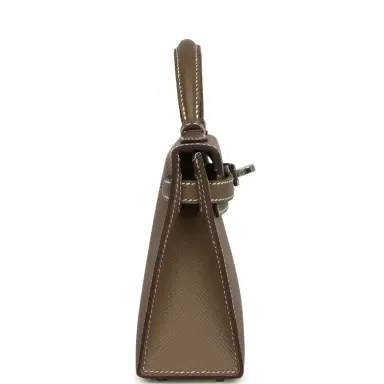HERMÈS Hermes Kelly Sellier 20 Etoupe Epsom Palladium Hardware | Thumbnail 3
