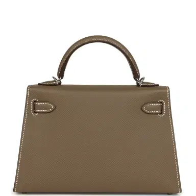 HERMÈS Hermes Kelly Sellier 20 Etoupe Epsom Palladium Hardware | Thumbnail 4
