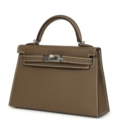 HERMÈS Hermes Kelly Sellier 20 Etoupe Epsom Palladium Hardware | Thumbnail 5