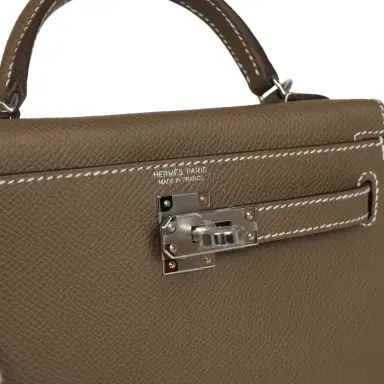 HERMÈS Hermes Kelly Sellier 20 Etoupe Epsom Palladium Hardware | Thumbnail 7