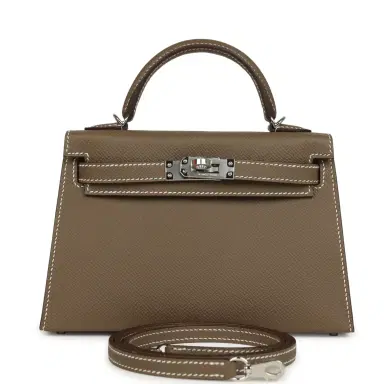 HERMÈS Hermes Kelly Sellier 20 Etoupe Epsom Palladium Hardware | Thumbnail 1