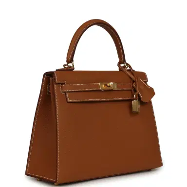 HERMÈS Hermes Kelly Sellier 25 Gold Epsom Gold Hardware | Thumbnail 2