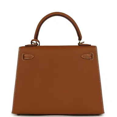 HERMÈS Hermes Kelly Sellier 25 Gold Epsom Gold Hardware | Thumbnail 3