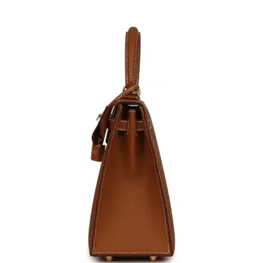 HERMÈS Hermes Kelly Sellier 25 Gold Epsom Gold Hardware | Thumbnail 4