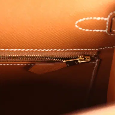 HERMÈS Hermes Kelly Sellier 25 Gold Epsom Gold Hardware | Thumbnail 9