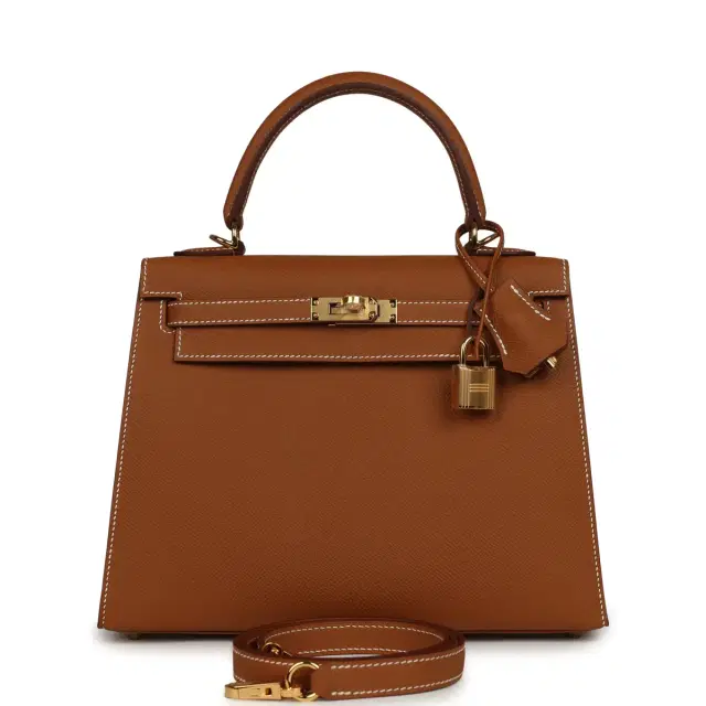 HERMÈS Hermes Kelly Sellier 25 Gold Epsom Gold Hardware
