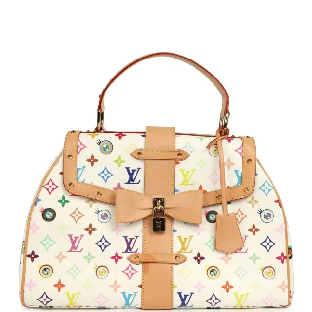 Louis Vuitton Vintage Louis Vuitton x Takashi Murakami Sac Retro GM White Multicolor Eye Love You Monogram Gold Hardware
