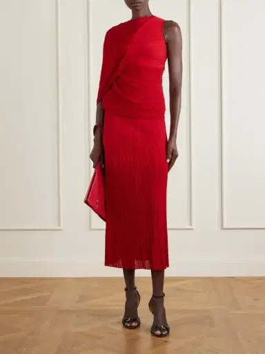 Balmain Plissé-crepe Midi Skirt | Thumbnail 2 Balmain Plissé-crepe Midi Skirt | Thumbnail 2