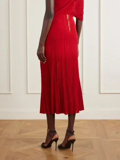 Balmain Plissé-crepe Midi Skirt | Thumbnail 4 Balmain Plissé-crepe Midi Skirt | Thumbnail 4