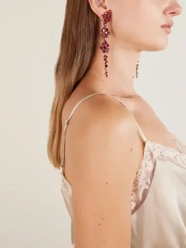 Simone Rocha Floral Drip Crystal-embellished Silver-tone Earrings | Thumbnail 2