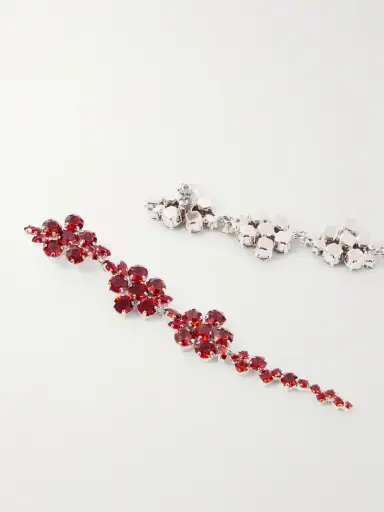 Simone Rocha Floral Drip Crystal-embellished Silver-tone Earrings | Thumbnail 3