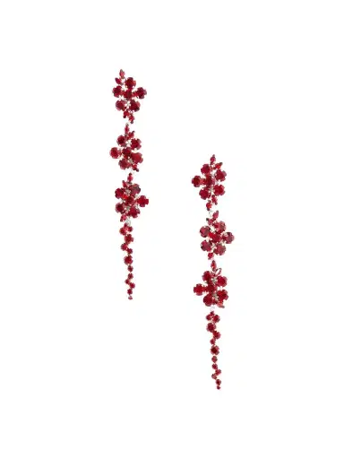 Simone Rocha Floral Drip Crystal-embellished Silver-tone Earrings | Thumbnail 1