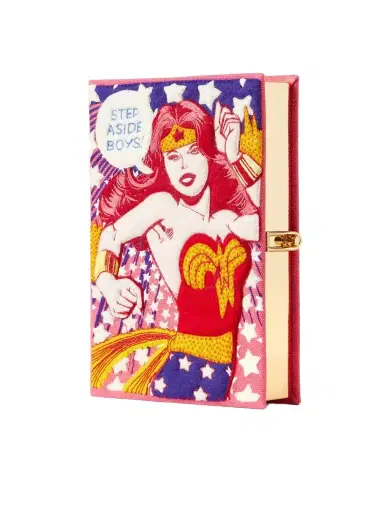 Olympia Le-Tan Wonder Woman Embroidered Canvas Clutch | Thumbnail 1 Olympia Le-Tan Wonder Woman Embroidered Canvas Clutch | Thumbnail 1