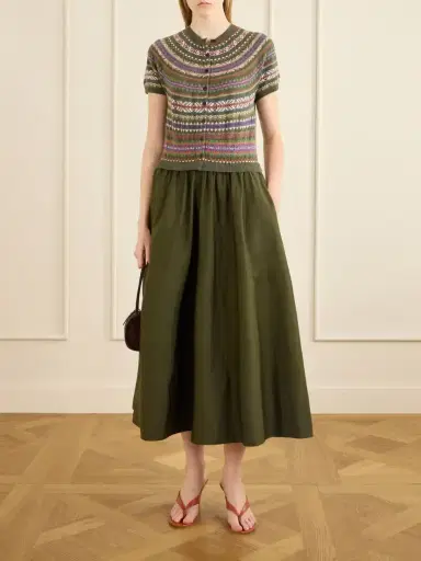Polo Ralph Lauren Striped Wool, Cotton And Cashmere-blend Midi Dress | Thumbnail 2 Polo Ralph Lauren Striped Wool, Cotton And Cashmere-blend Midi Dress | Thumbnail 2