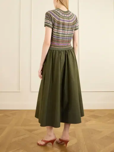 Polo Ralph Lauren Striped Wool, Cotton And Cashmere-blend Midi Dress | Thumbnail 3 Polo Ralph Lauren Striped Wool, Cotton And Cashmere-blend Midi Dress | Thumbnail 3