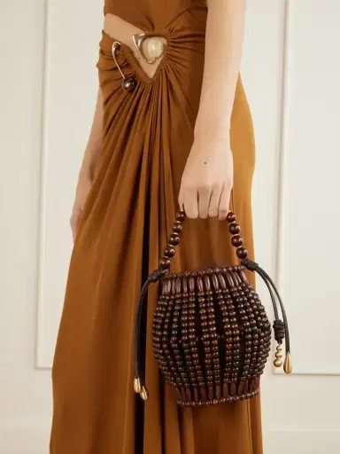 Cult Gaia Lanterna Wood-beaded Mini Bag | Thumbnail 2 Cult Gaia Lanterna Wood-beaded Mini Bag | Thumbnail 2