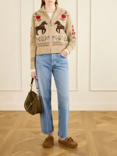 Polo Ralph Lauren Embroidered Cotton And Wool-blend Cardigan | Thumbnail 2 Polo Ralph Lauren Embroidered Cotton And Wool-blend Cardigan | Thumbnail 2