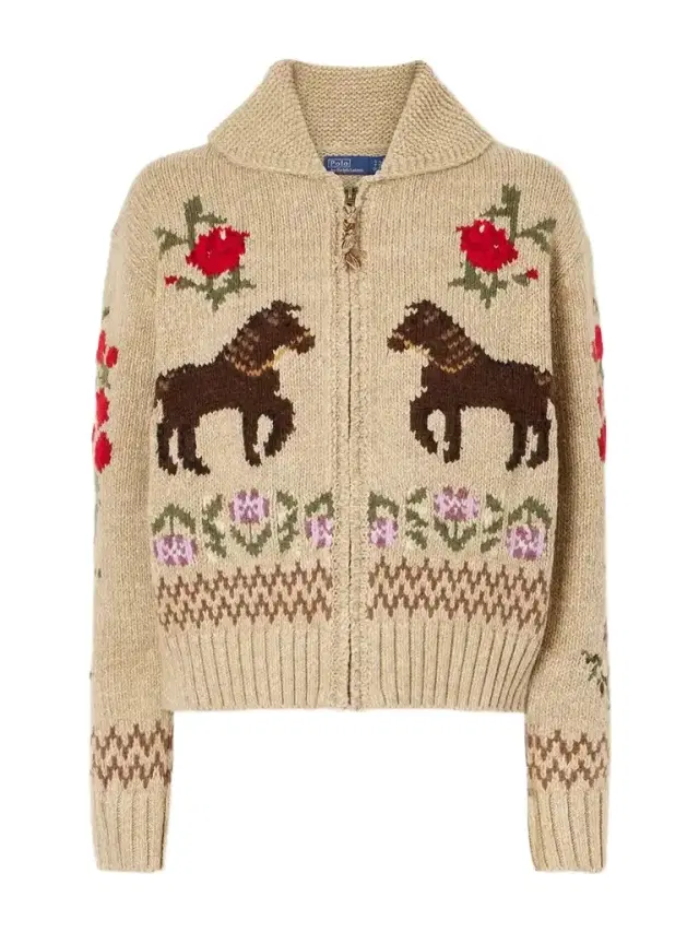 Polo Ralph Lauren Embroidered Cotton And Wool-blend Cardigan