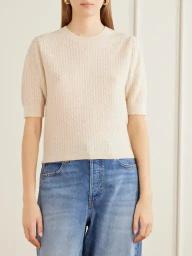 Frame The Gathered Honeycomb Cashmere Sweater | Thumbnail 3 Frame The Gathered Honeycomb Cashmere Sweater | Thumbnail 3