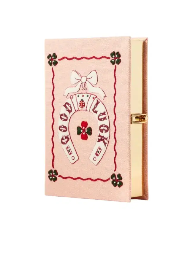 Olympia Le-Tan Good Luck Embroidered Canvas Clutch