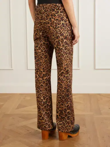 ANNA SUI Animal-print Cotton-blend Wide-leg Pants | Thumbnail 4