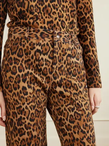 ANNA SUI Animal-print Cotton-blend Wide-leg Pants | Thumbnail 5