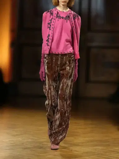 ANNA SUI Velvet-rayon Wide-leg Pants | Thumbnail 6 ANNA SUI Velvet-rayon Wide-leg Pants | Thumbnail 6
