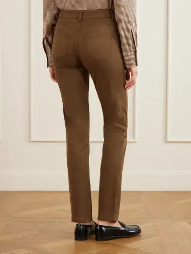 Purdey Cotton, Lyocell And Silk-blend Skinny Pants | Thumbnail 4
