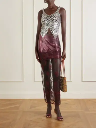 Rabanne 1969 Embellished Raffia Shoulder Bag | Thumbnail 3