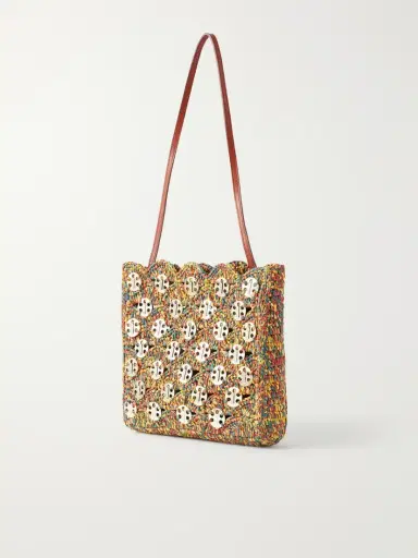 Rabanne 1969 Embellished Raffia Shoulder Bag | Thumbnail 4