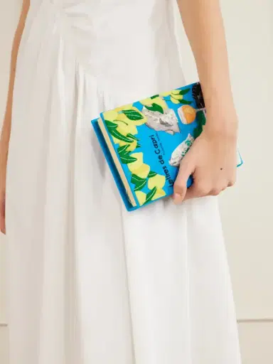 Olympia Le-Tan Lettres De Capri Embroidered Canvas Clutch | Thumbnail 2 Olympia Le-Tan Lettres De Capri Embroidered Canvas Clutch | Thumbnail 2