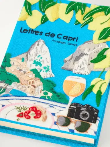 Olympia Le-Tan Lettres De Capri Embroidered Canvas Clutch | Thumbnail 5 Olympia Le-Tan Lettres De Capri Embroidered Canvas Clutch | Thumbnail 5