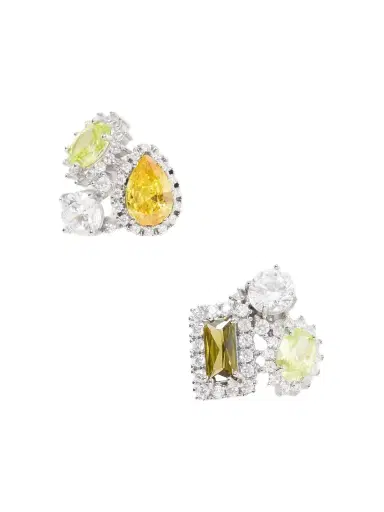 Maison Margiela Cluster Embellished Silver-tone Earrings | Thumbnail 1