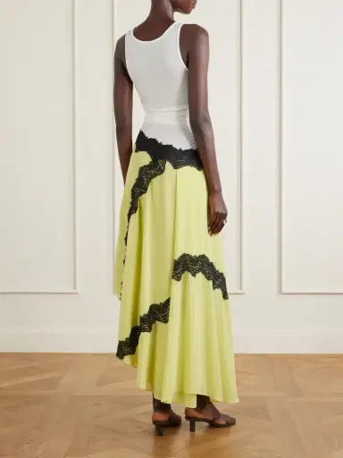 Christopher Esber Cutaway Asymmetric Lace-trimmed Ruched Stretch-jersey And Crepe Dress | Thumbnail 3 Christopher Esber Cutaway Asymmetric Lace-trimmed Ruched Stretch-jersey And Crepe Dress | Thumbnail 3