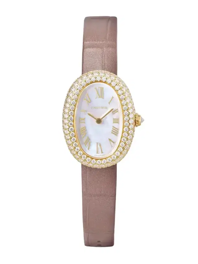 Baignoire 31.4mm Small 18-karat Gold, Alligator And Diamond Watch