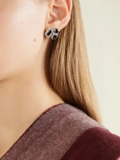Maison Margiela Cluster Embellished Silver-tone Earrings | Thumbnail 2