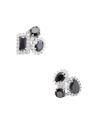 Maison Margiela Cluster Embellished Silver-tone Earrings | Thumbnail 1