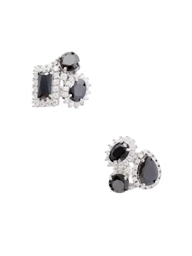 Maison Margiela Cluster Embellished Silver-tone Earrings