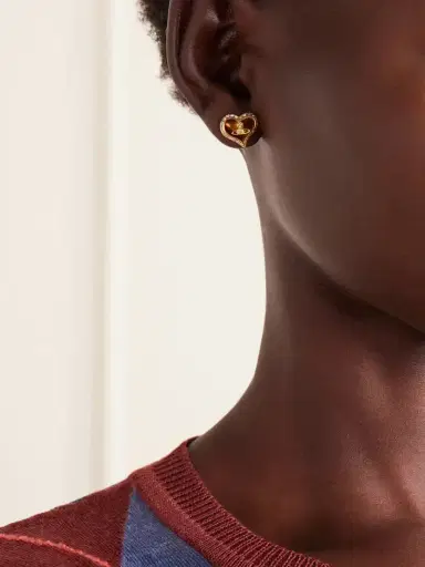 Vivienne Westwood Petra Gold-tone, Crystals And Mother-of-pearl Earrings | Thumbnail 2 Vivienne Westwood Petra Gold-tone, Crystals And Mother-of-pearl Earrings | Thumbnail 2