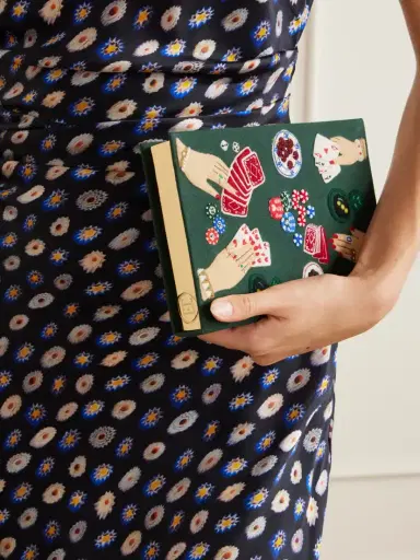 Olympia Le-Tan The Queen Of Cards Embroidered Canvas Clutch | Thumbnail 2