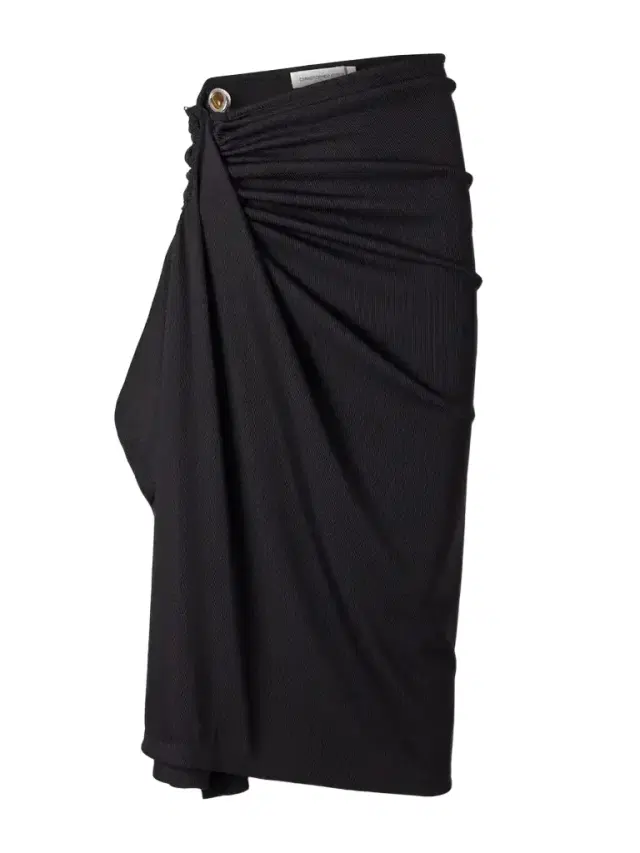 Christopher Esber Droplet Crystal Clasp Cascade Embellished Ribbed Midi Skirt