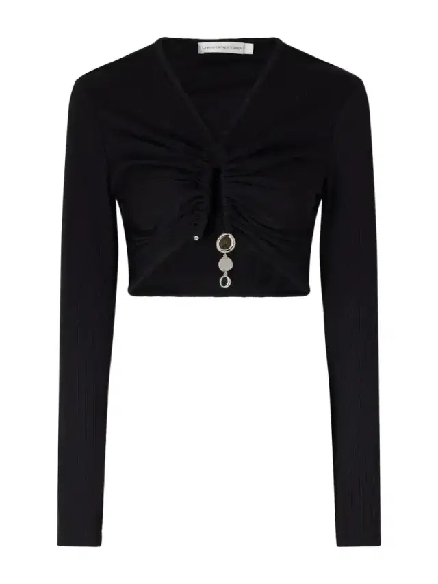 Christopher Esber Droplet Crystal-embellished Ribbed Blouse
