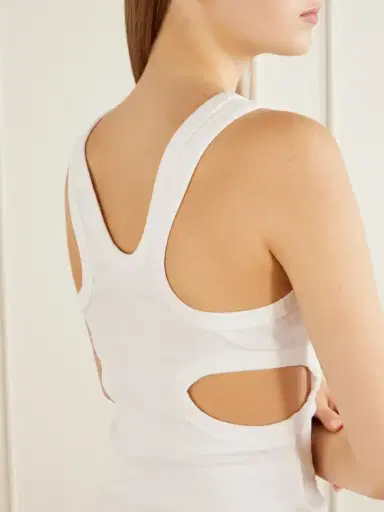 Tibi Ribbed Stretch-cotton Cut-out Tank | Thumbnail 5