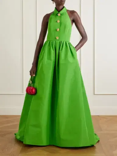 Carolina Herrera Halterneck Embellished Silk-faille Gown | Thumbnail 2 Carolina Herrera Halterneck Embellished Silk-faille Gown | Thumbnail 2